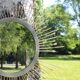 Miroir soleil métal doré
