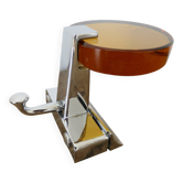Coat rack, wall-mounted coat hook in orange Murano glass and chrome brass from the 1970s.