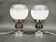 Pair of 1960s Italian Murano Glass, Chrome and Wood Table Lamps