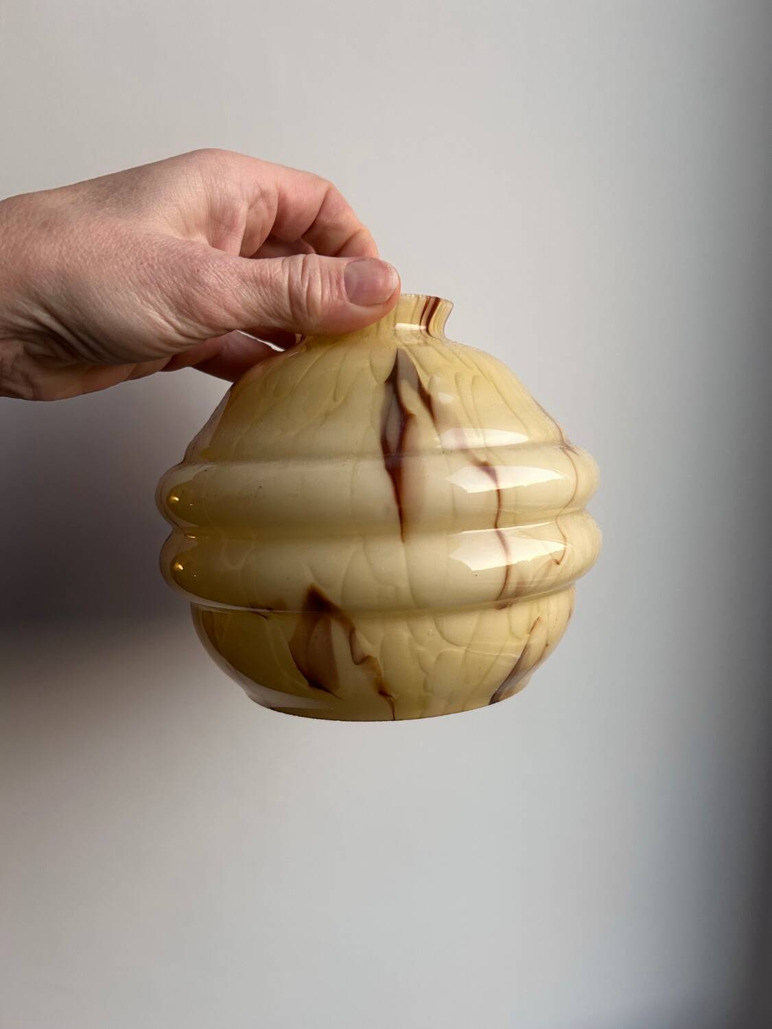 Pair of vintage pinecone chiseled glass wall sconces