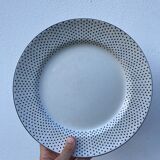 Gien service for 6 people with black polka dots: soup plates and flat plates