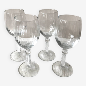 Set of 4 water glasses, swirling glass