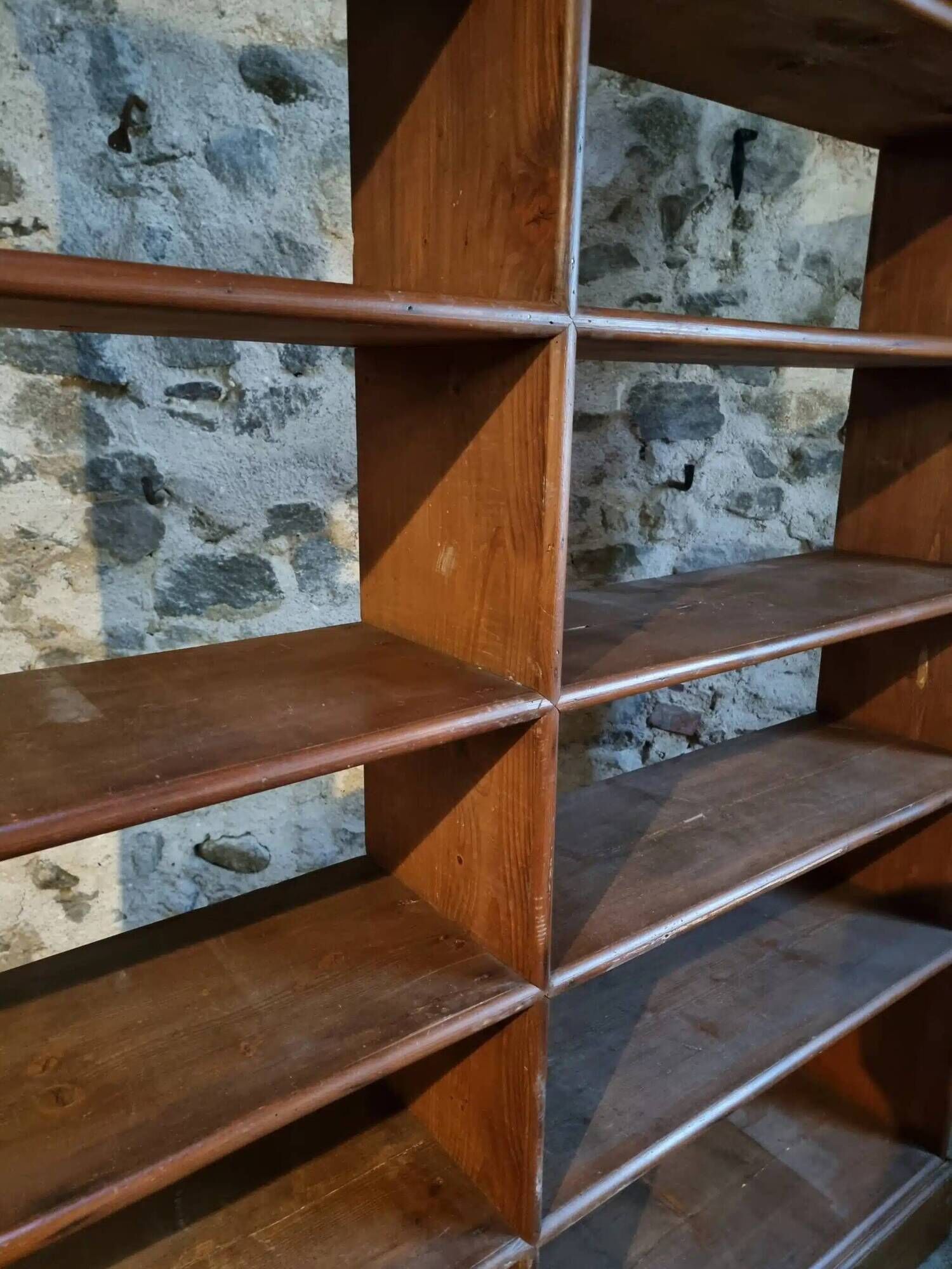 Large open shop shelf from an old French store by Chalmette, 1930s.