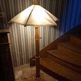 Vintage 70's adjustable bamboo floor lamp