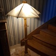 Vintage 70's adjustable bamboo floor lamp