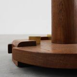 Art Deco Floor Lamp in oak and alabaster, France, ca. 1925