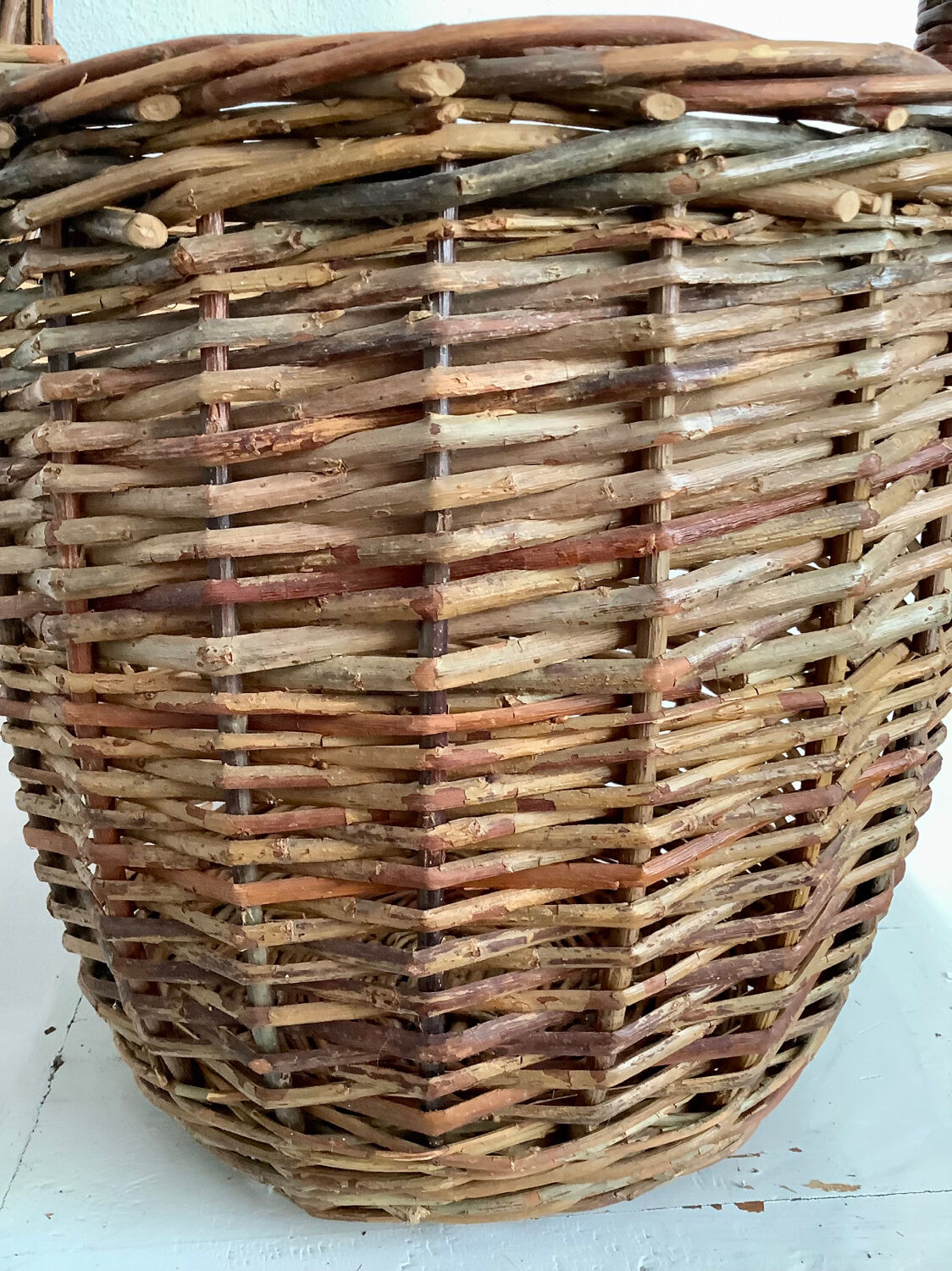 Raw wicker basket