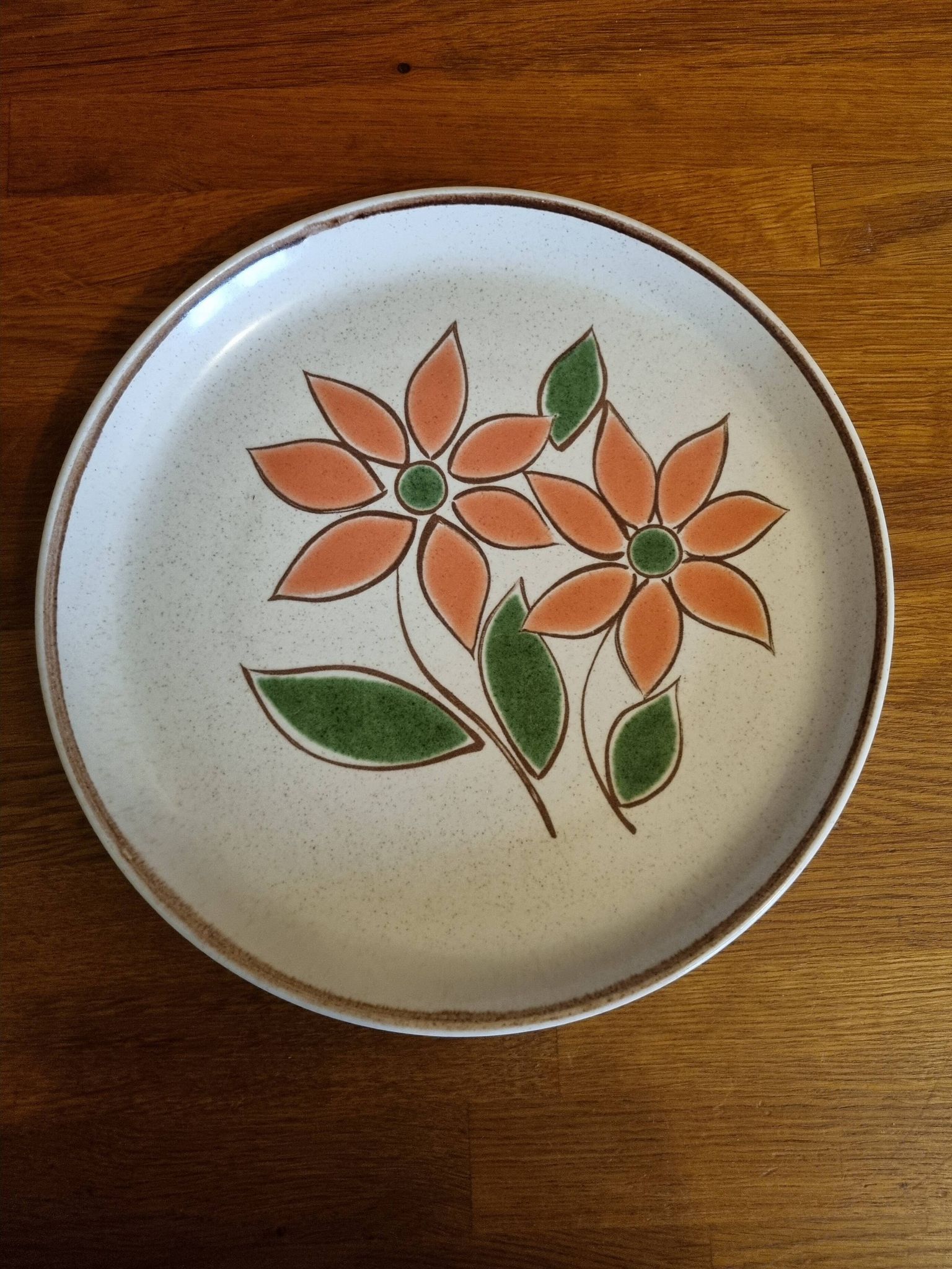 Round serving dish vintage Faïence from Lunéville St Clément 1970s Diameter