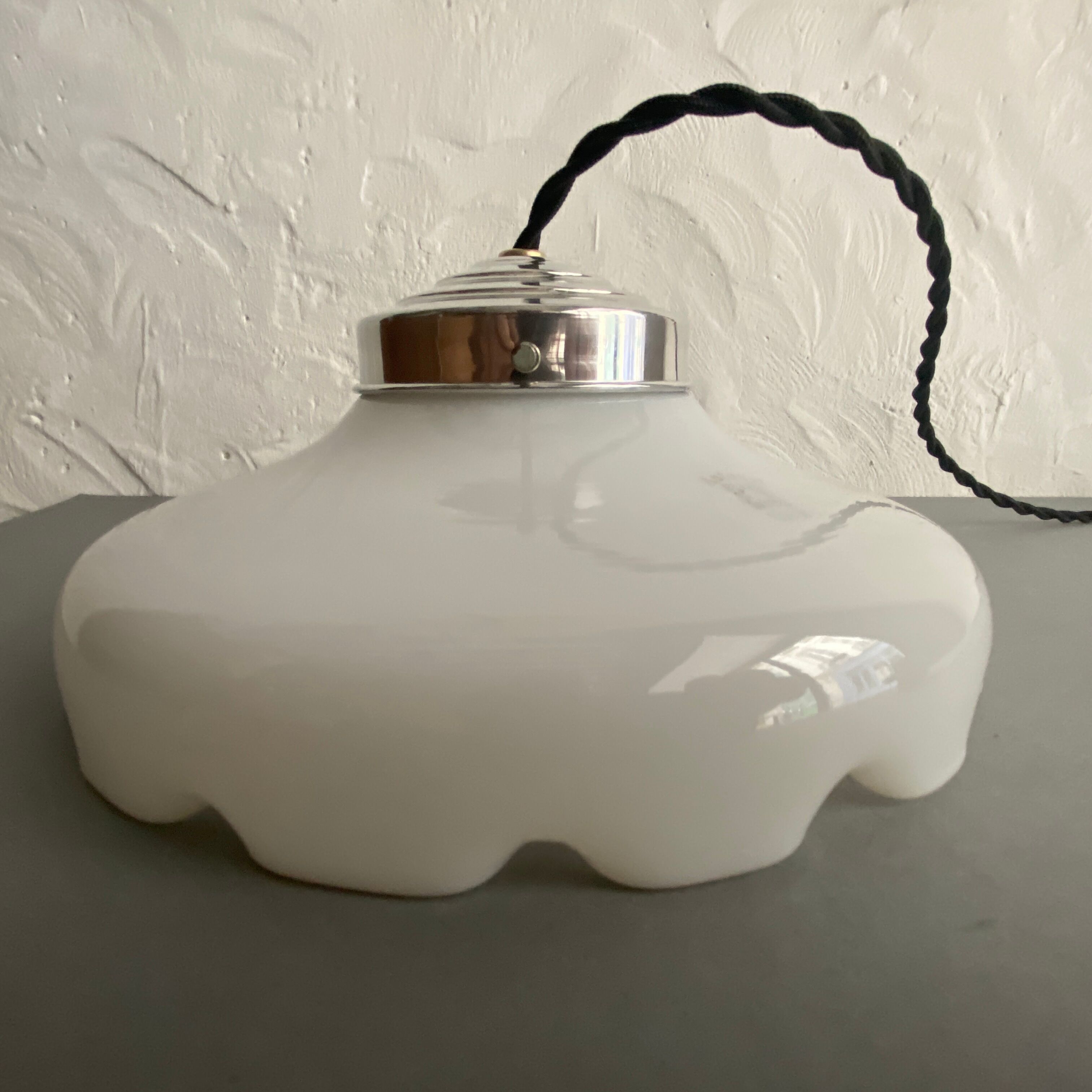 Vintage opaline hanging lamp