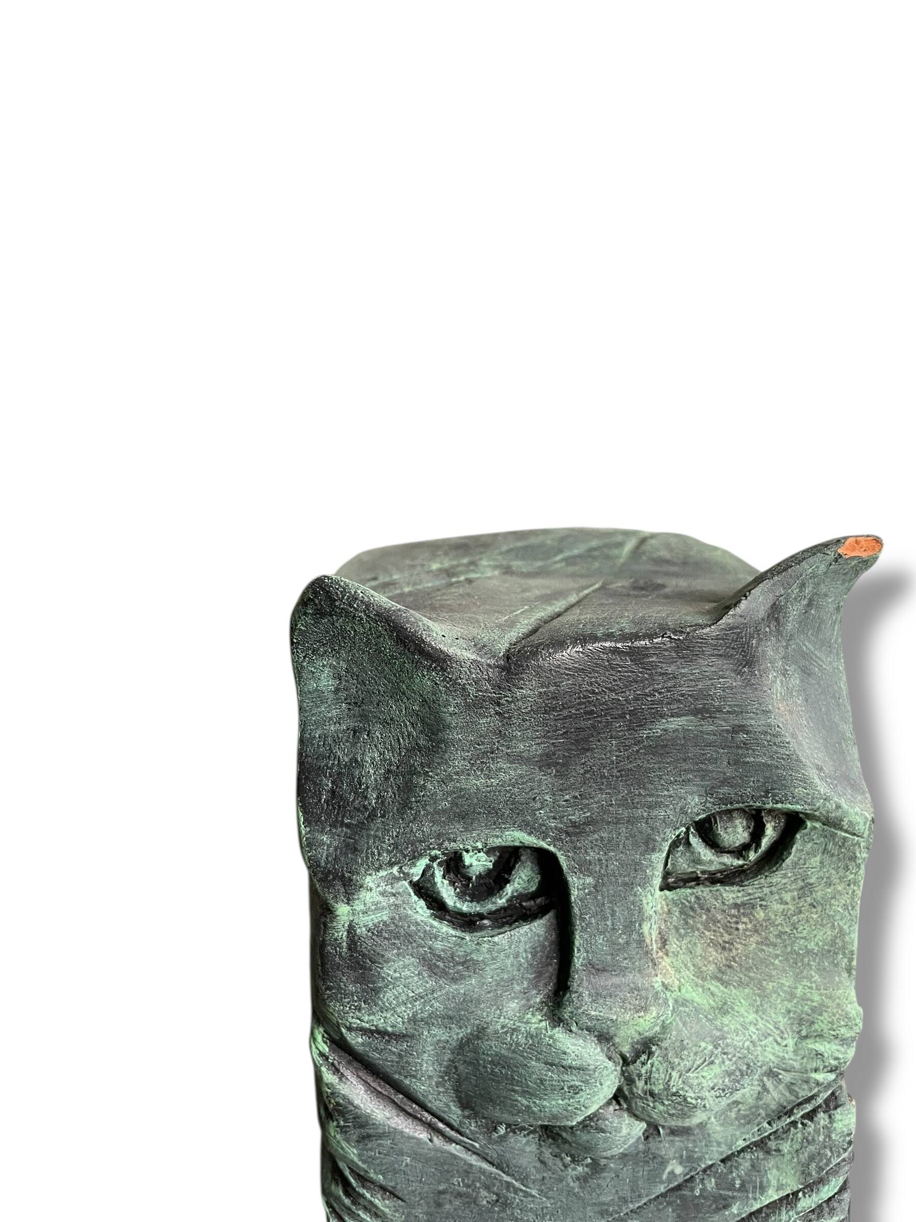 Cat Modernist Terracotta Sculpture