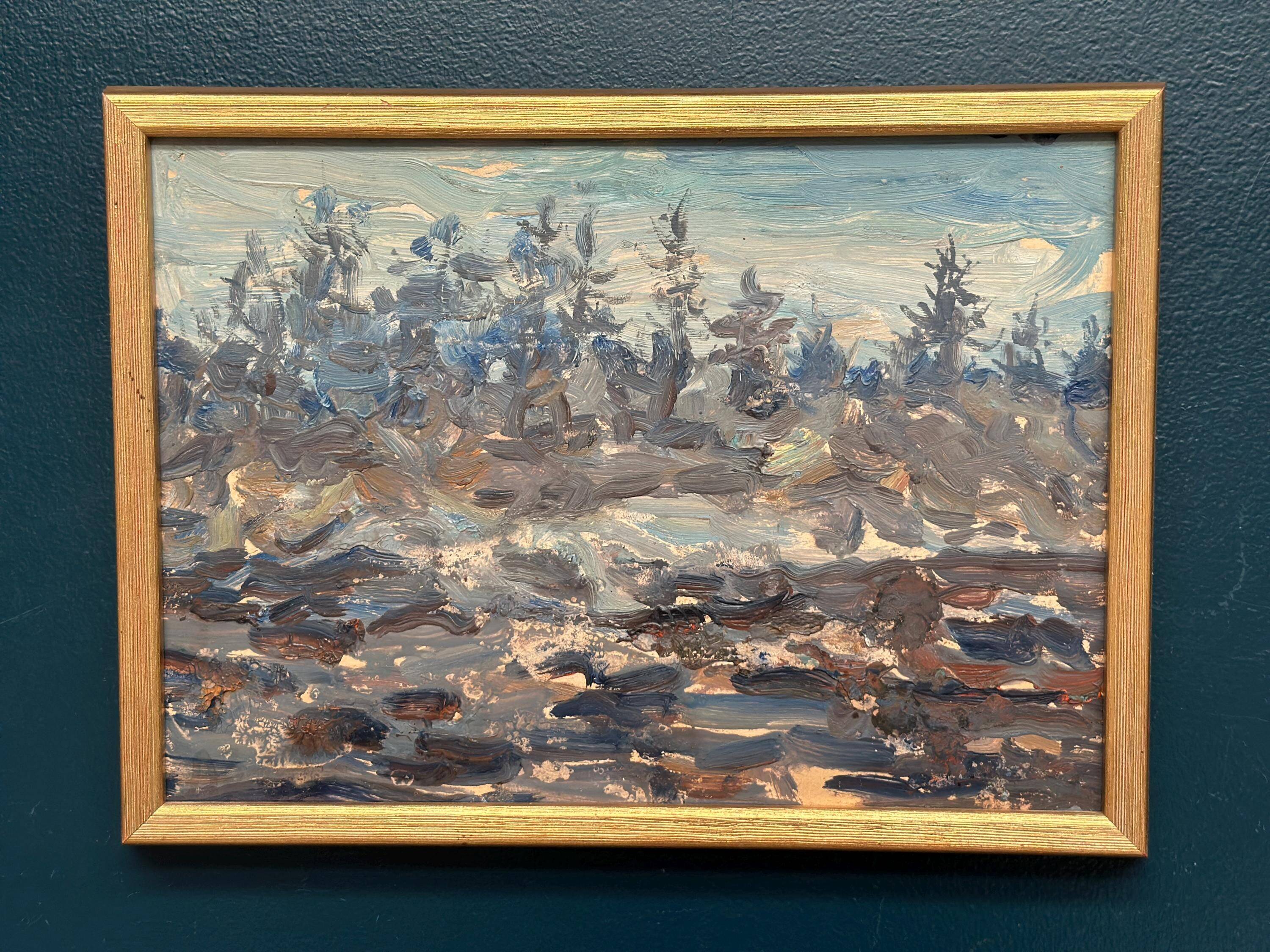 Original  Swedish Oil on Panel – “Rocky Coastline” – Signed – Vintage