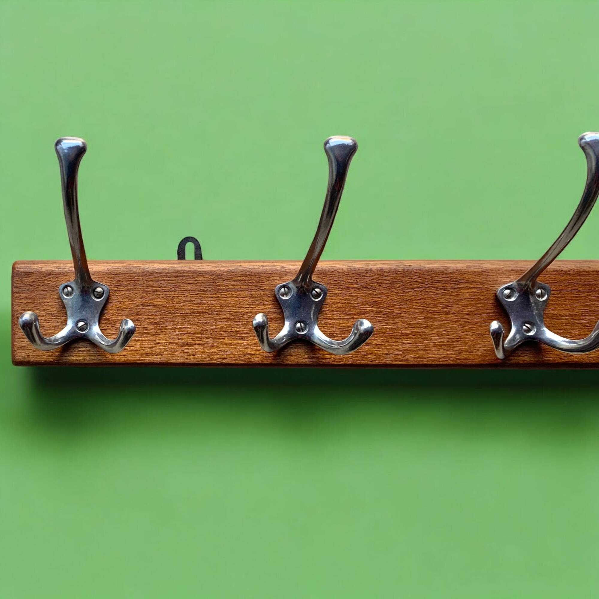 Vintage wooden wall coat rack - 5 hooks