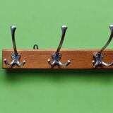 Vintage wooden wall coat rack - 5 hooks