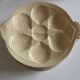 set of 6 oyster plates in ivory Gien earthenware 1960