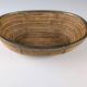 Italian oval rattan and brass centerpiece, mid-century style, 1970s