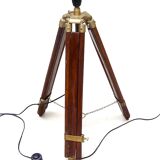 Wooden and brass tripod lamppost
