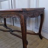 Louis XV style bench with cross-braced design
