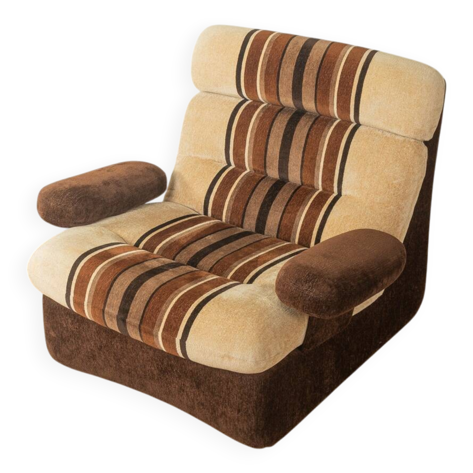 Fauteuil Space Age des années 1970, en velours