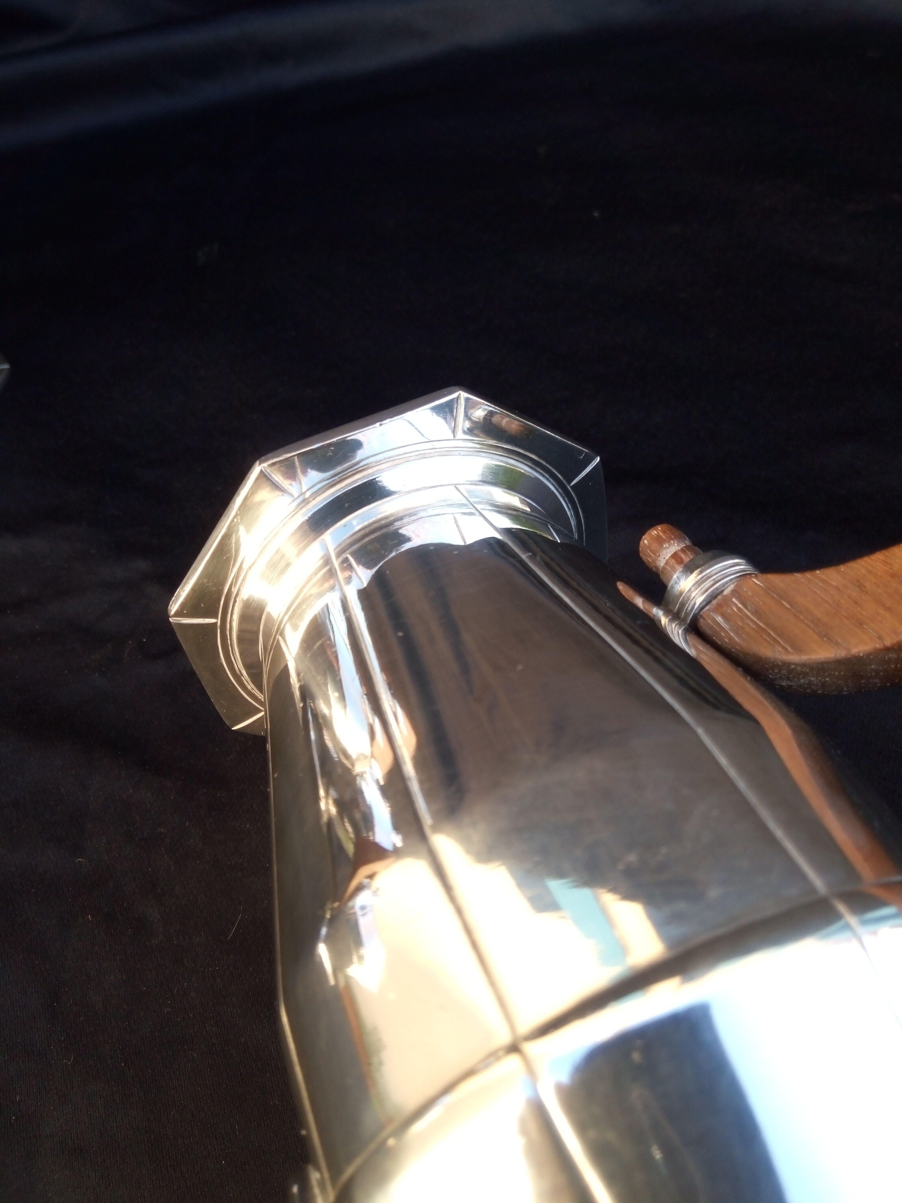 Coffee service, art tea in art deco silver metal