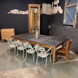 Old oak bookcase table 8 drawers