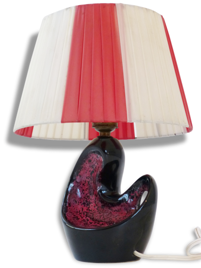 Adorable lampe années 50 en céramique et raphia de nylon 1950 vintage 50's rockabilly