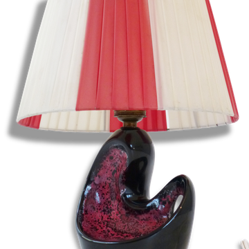 Adorable lamp 50s in ceramics and nylon raffia 1950 vintage 50's rockabilly