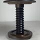French brutalist wood turned side table in the style of Charles Dudouyt