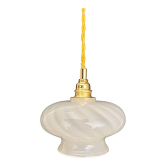 Baladeuse tulipe vintage en verre blanc