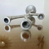 Modernist free-form candle holder in cast aluminum 1970