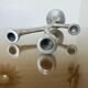 Modernist free-form candle holder in cast aluminum 1970