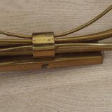 Mid-Century French Brass Sconces • Bullrush Design • Opaque Glass Shades