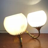Brass and opaline wall lamp 60s