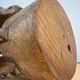 Brutalist teak wood lamp from the 1960s.