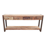 Console with 4 drawers in old wood
