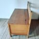 Vintage wooden and wicker bench and storage chest