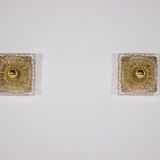 Pressed glass flower sconces.