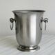 small matte silver metal ice bucket