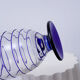 Vase en verre de Murano transparent et filet bleu