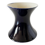Blue ceramic diabolo vase, 1950