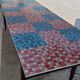 Table de ferme ancienne plateau mosaïque piètements fuselée -2m64