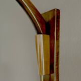 Large Scandinavian Teak Rattan Wall Lamp