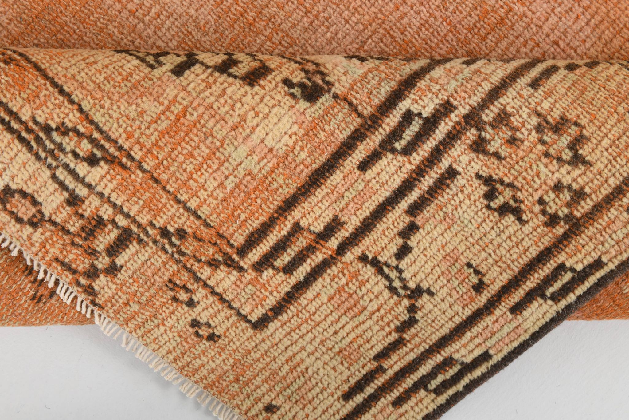 5x8 Salmon & Peach Geometric Persian Rug, 156x255Cm