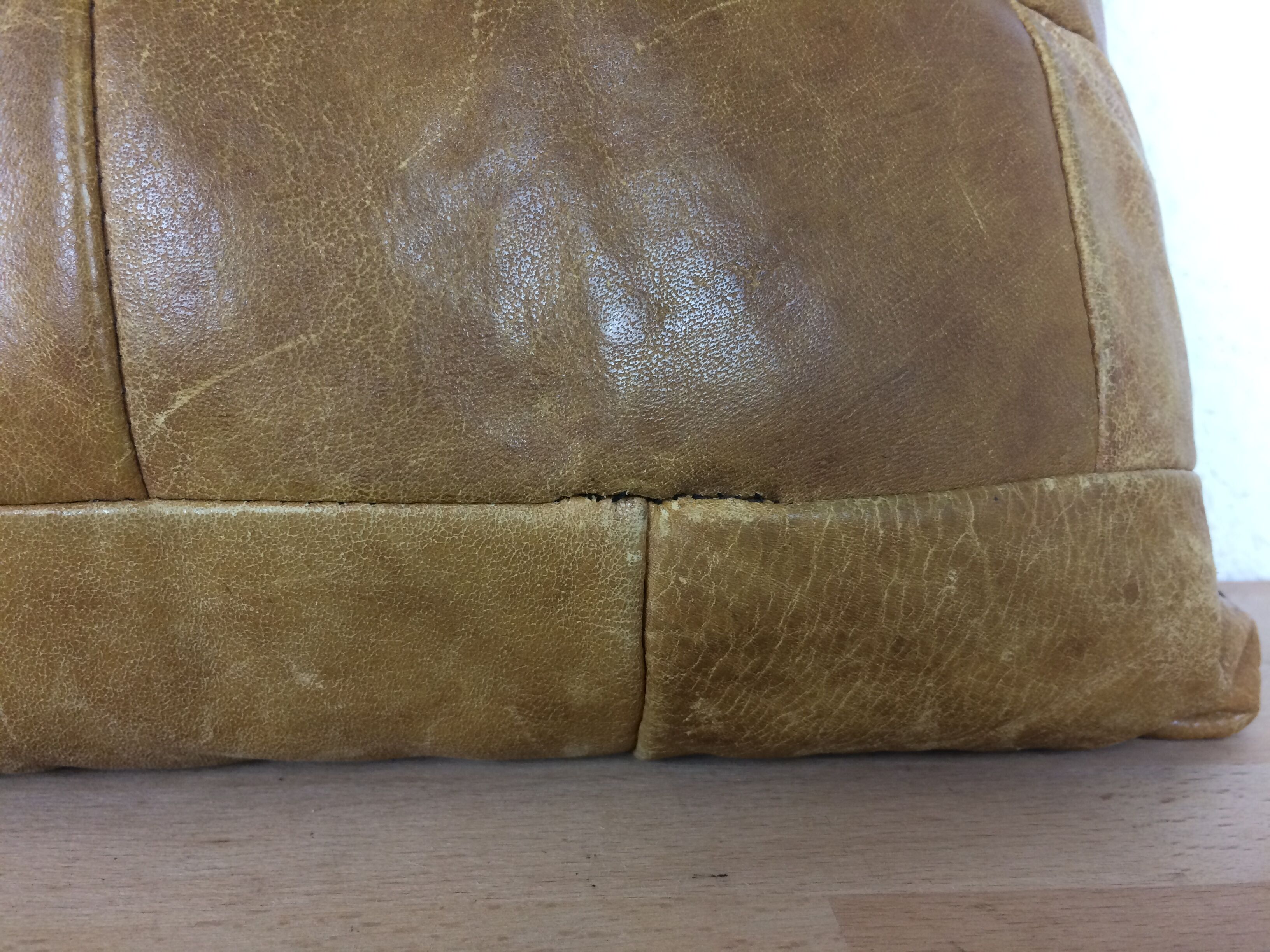 Leather patchwork cushion