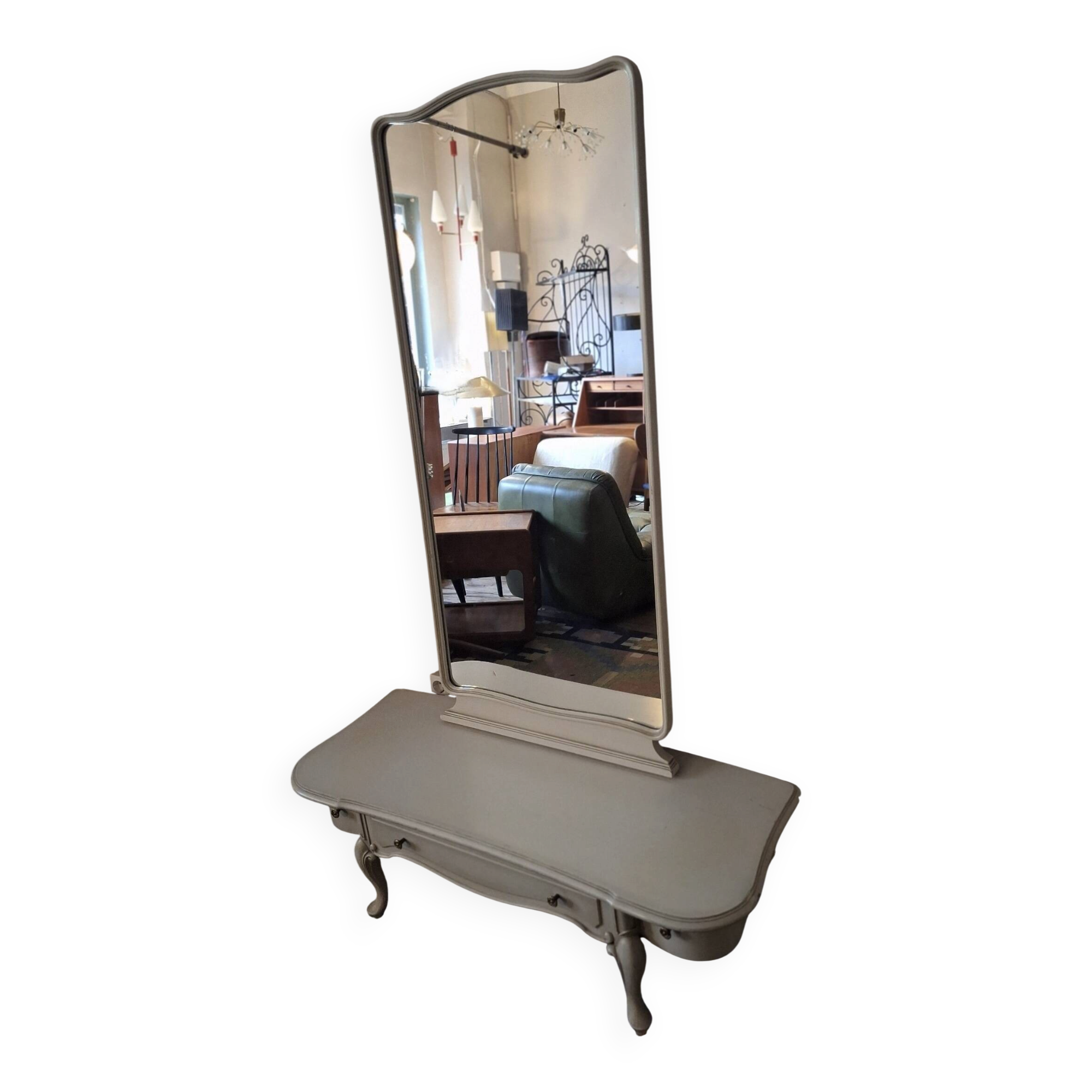 Vintage Boho standing hall or dressing mirror, 1970-80