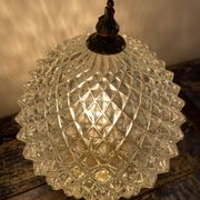 Vintage glass table lamp with new electrified diamond tips