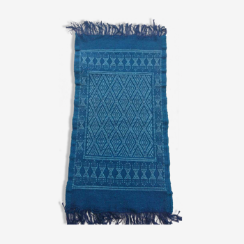 Blue handmade in pure wool Berber carpet