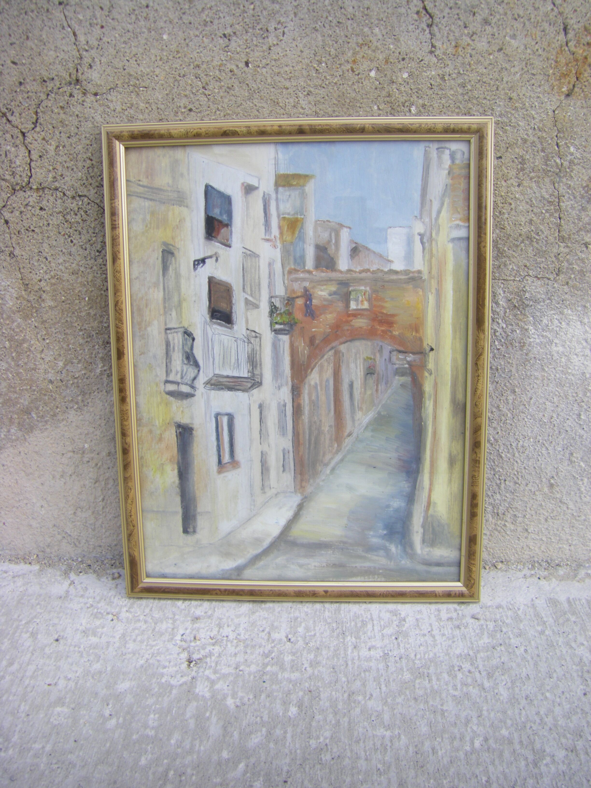 Painting of a Provencal village, southern France