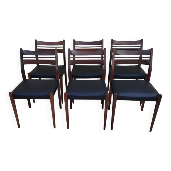 6 chaises teck vintage année 60 scandinaves danoise