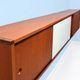 A.R.P. – Wall-mounted furniture in teak and opaline glass, 1950s