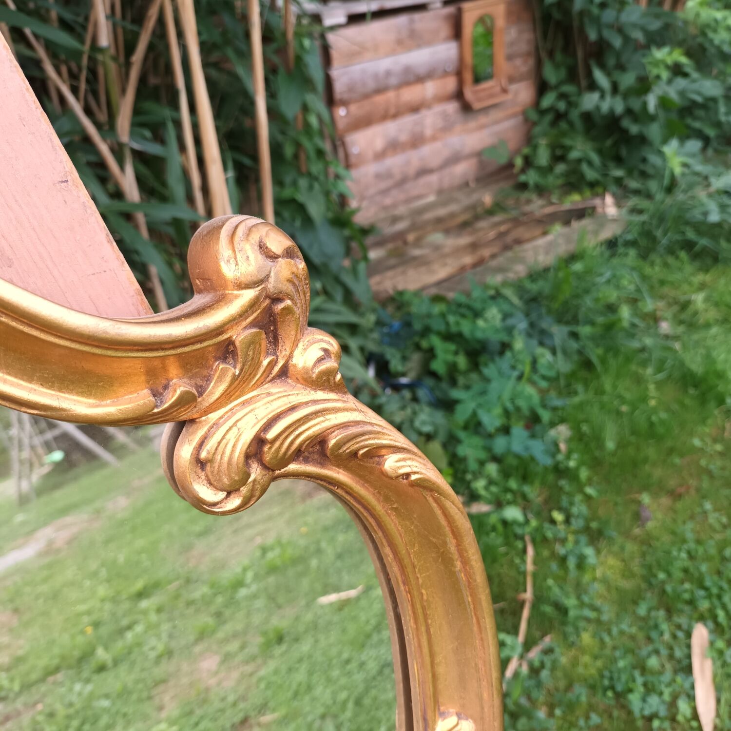 Golden baroque mirror